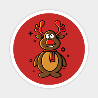 Cute Rudolf on Christmas Magnet